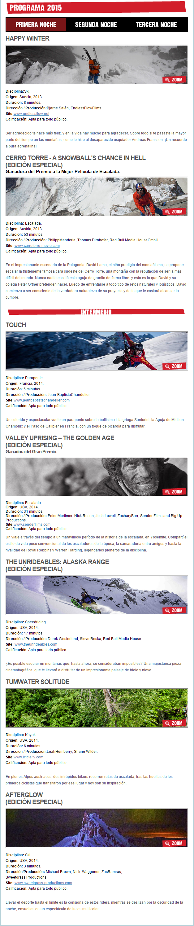 BANFF ARGENTINA Noche 1