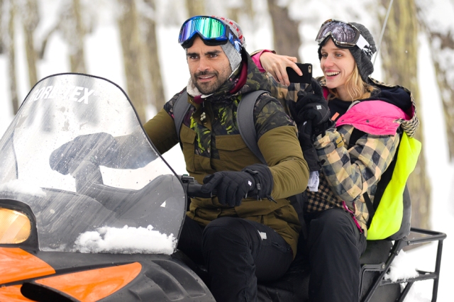 Gonzalo heredia y Brenda Gandini en Chapelco